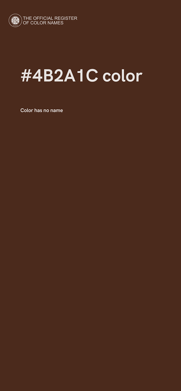 #4B2A1C color image