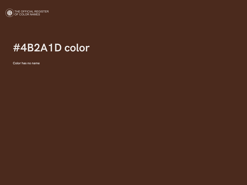 #4B2A1D color image