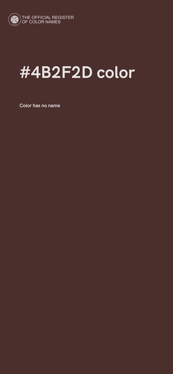 #4B2F2D color image
