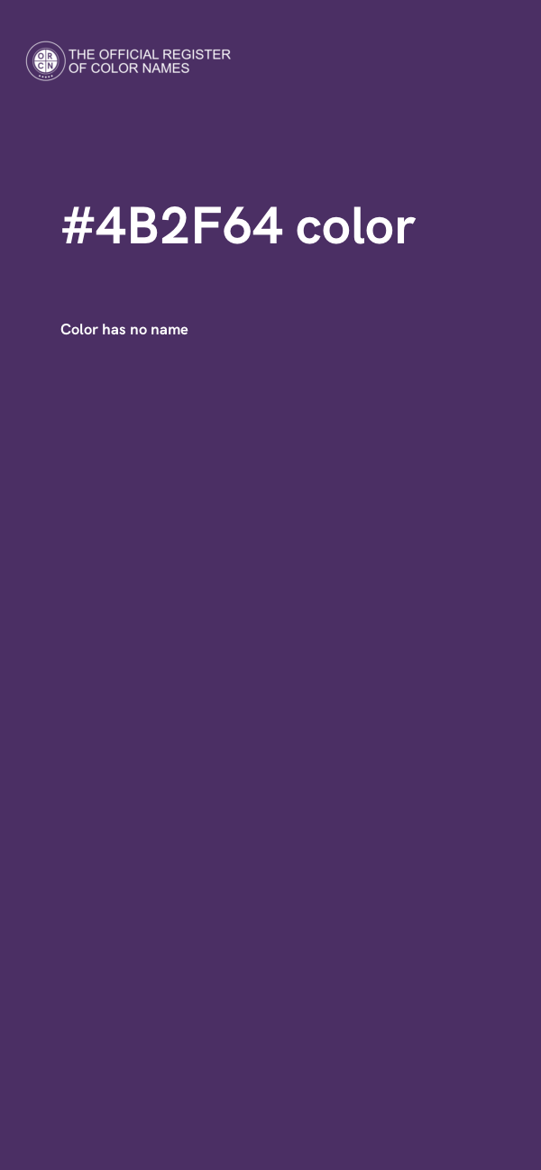 #4B2F64 color image
