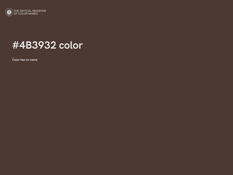 #4B3932 color image