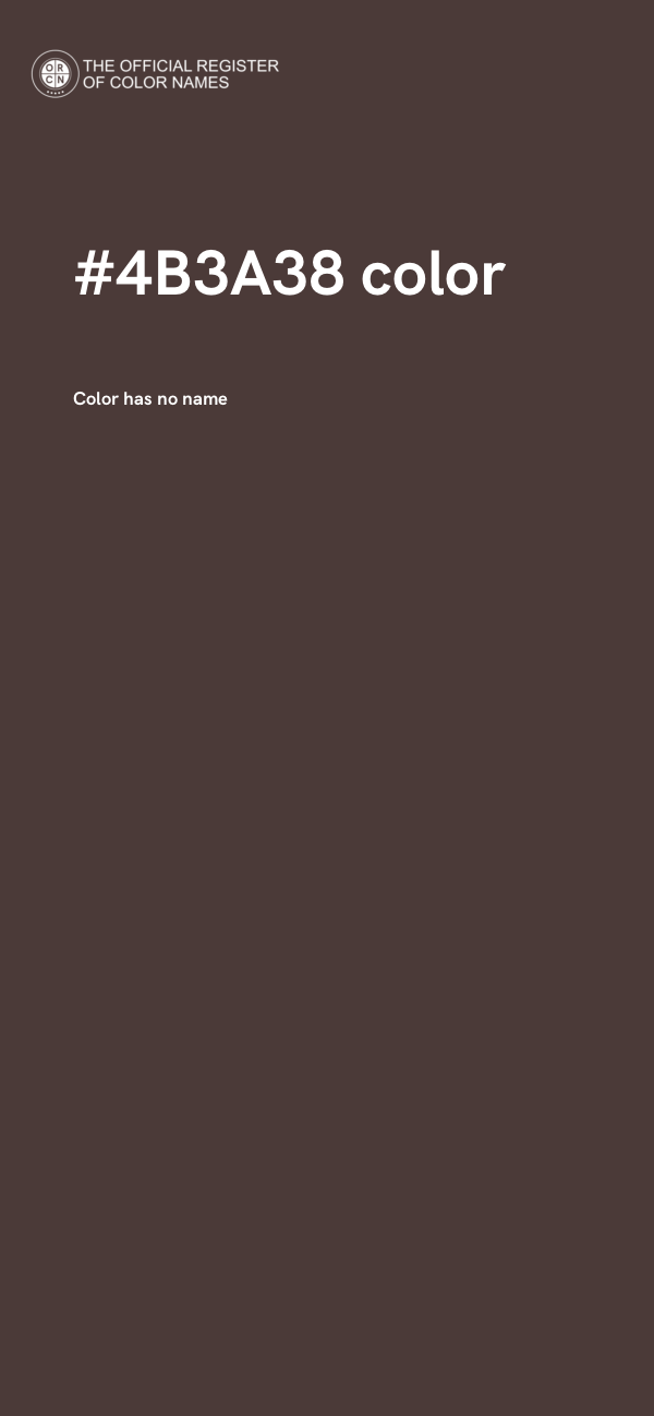 #4B3A38 color image