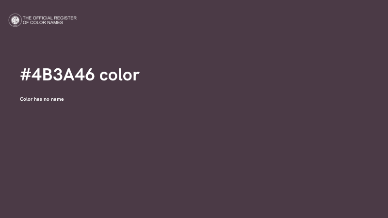 #4B3A46 color image