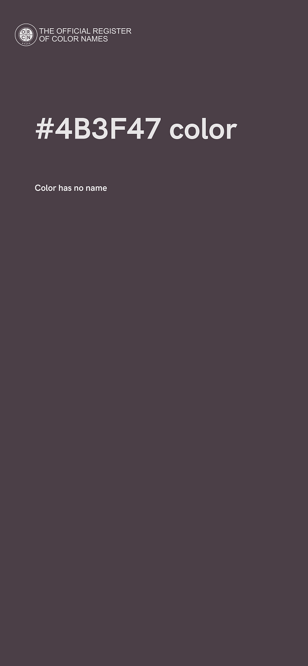 #4B3F47 color image