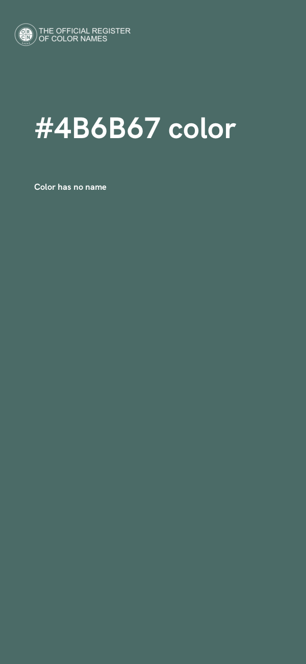#4B6B67 color image