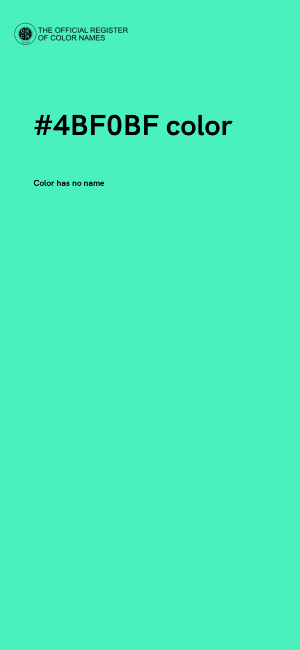 #4BF0BF color image