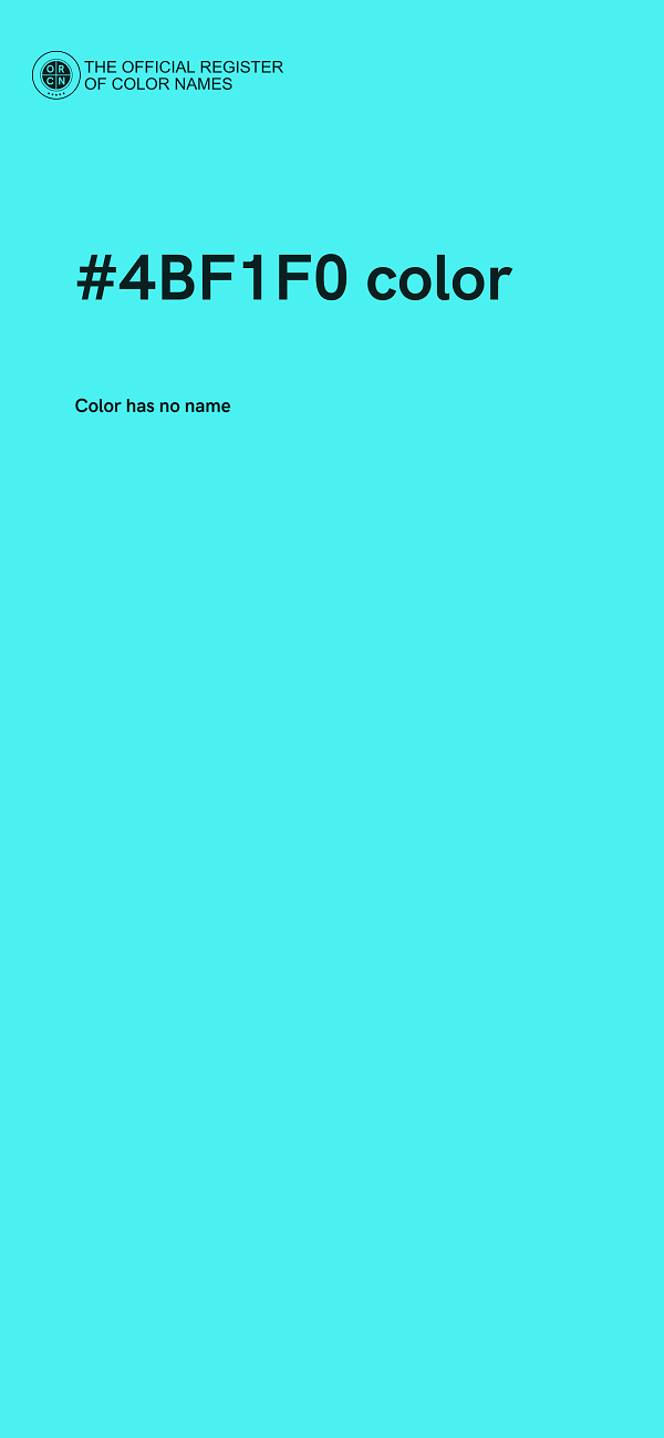 #4BF1F0 color image