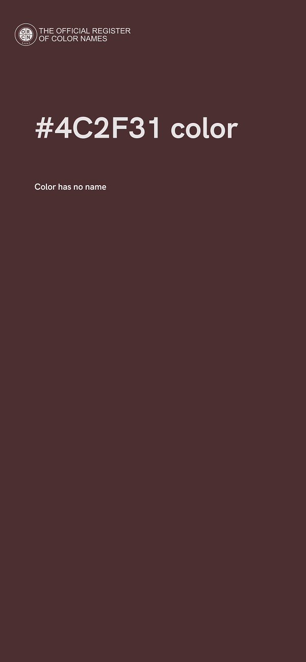 #4C2F31 color image