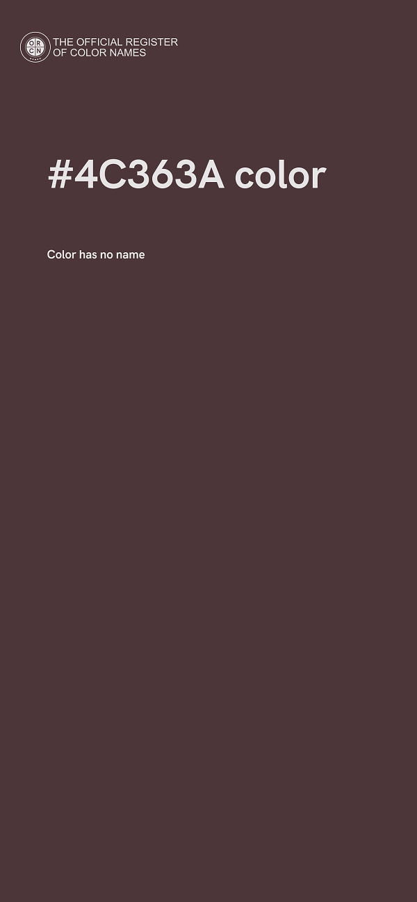 #4C363A color image