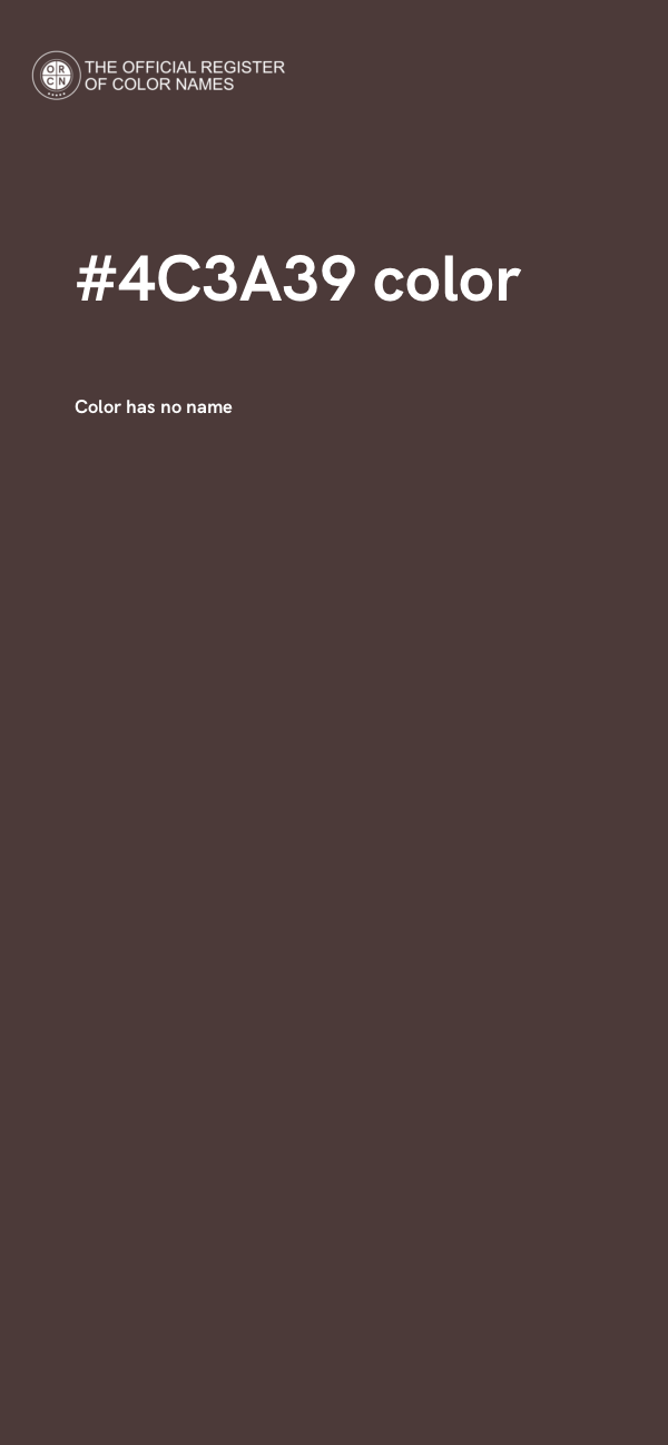 #4C3A39 color image