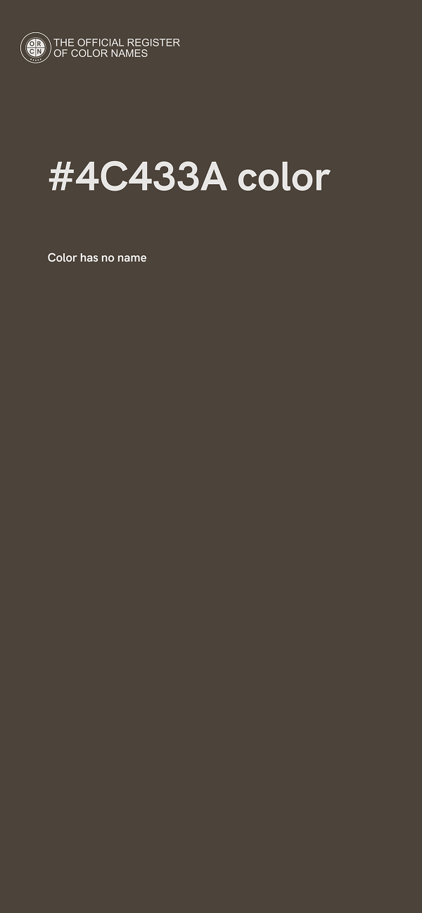 #4C433A color image