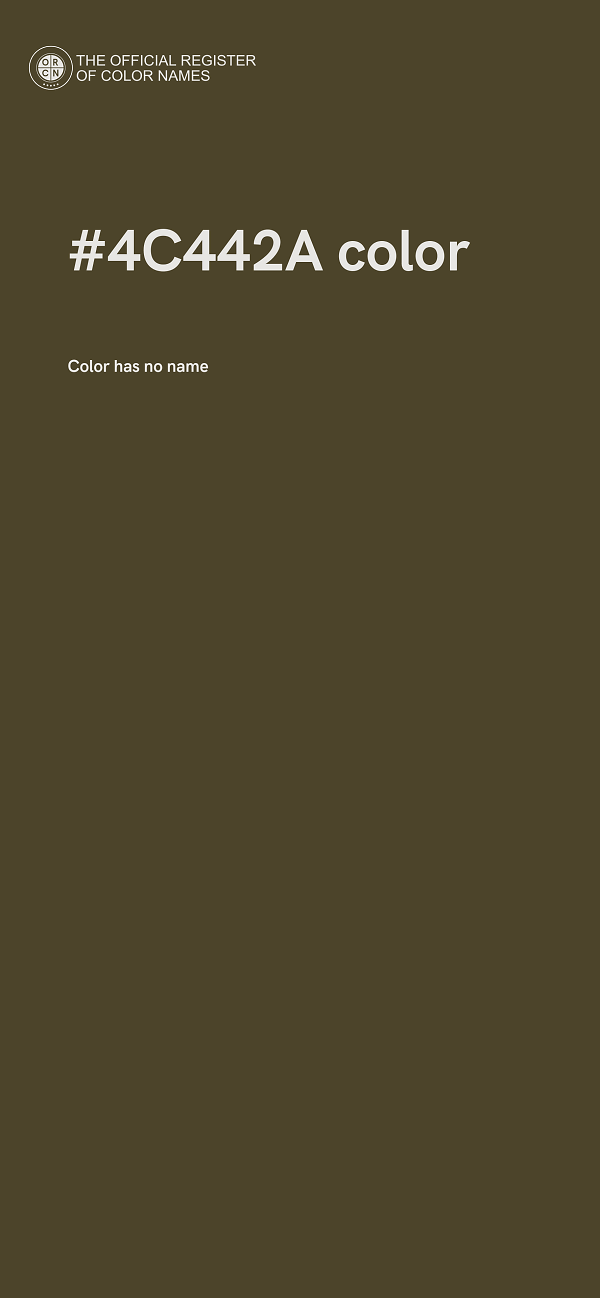 #4C442A color image