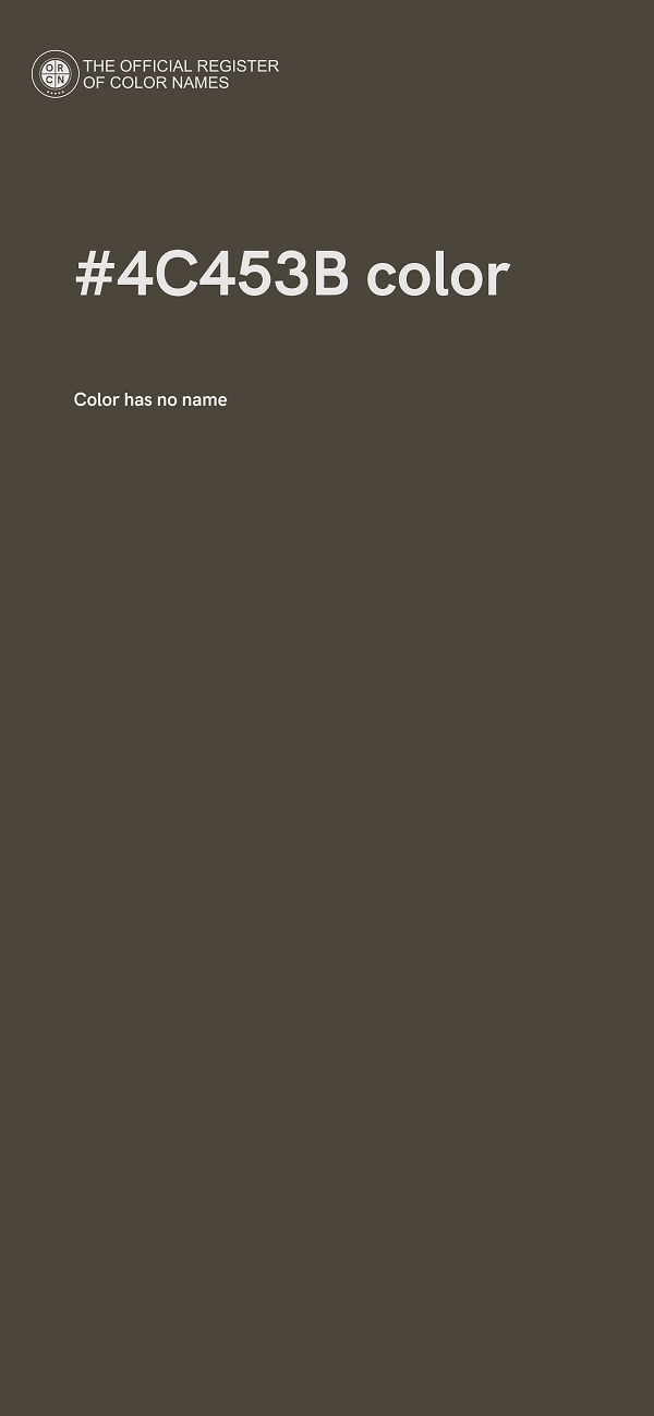 #4C453B color image