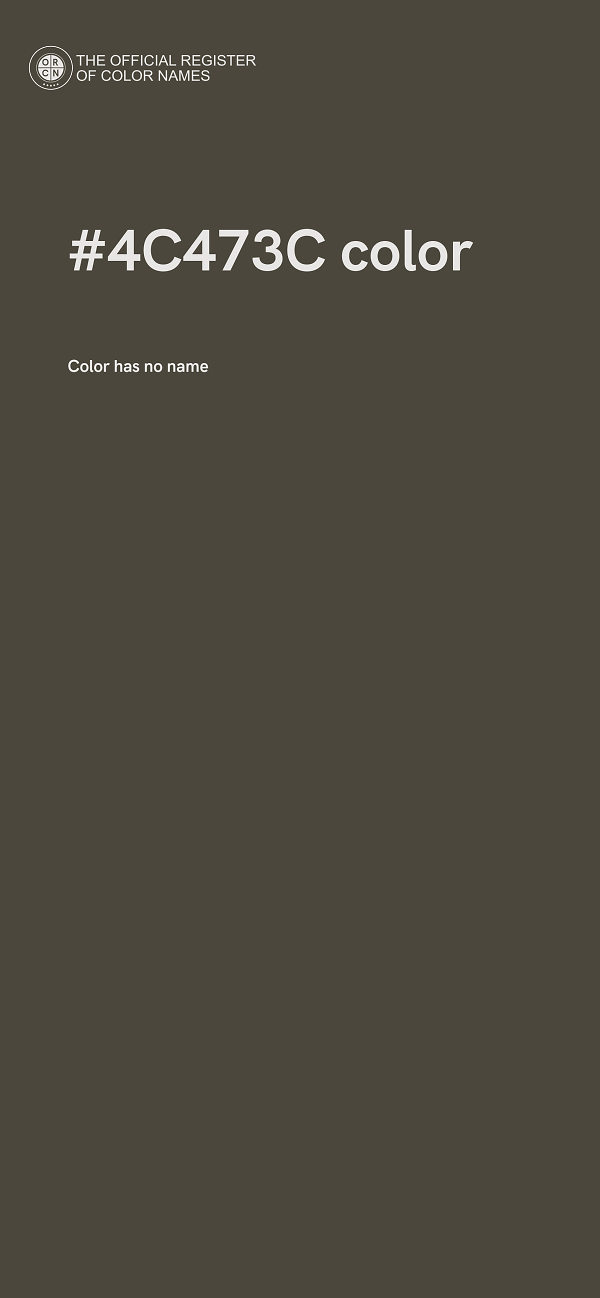 #4C473C color image