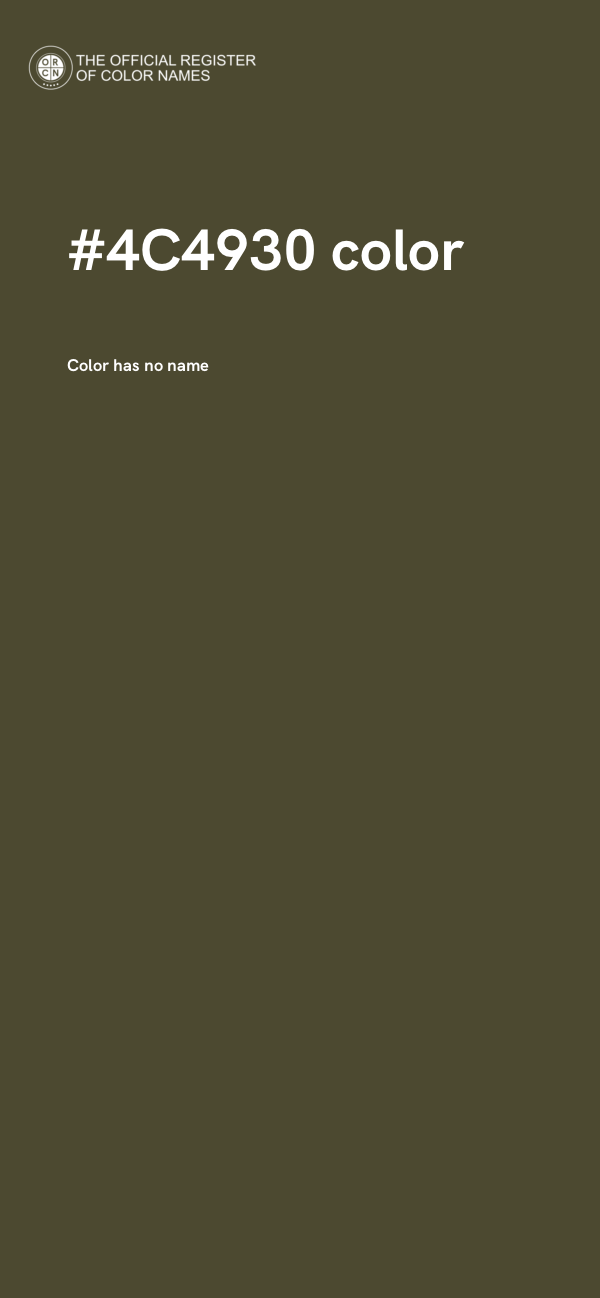 #4C4930 color image