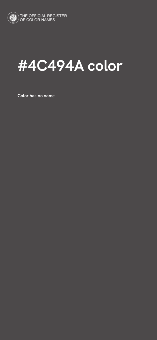 #4C494A color image
