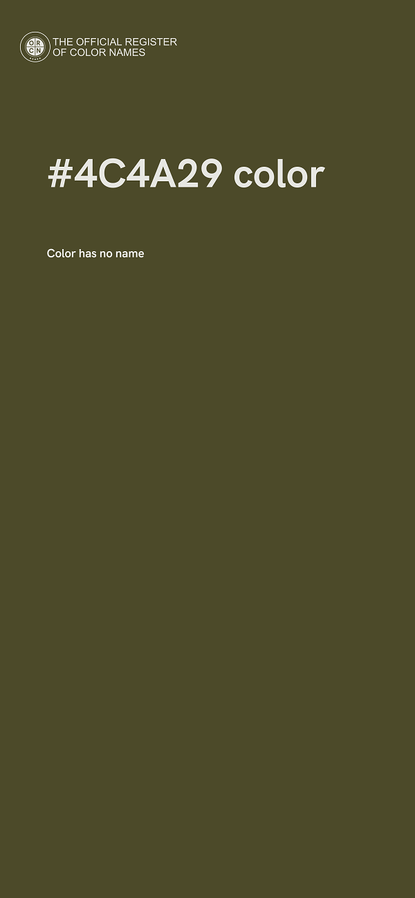 #4C4A29 color image