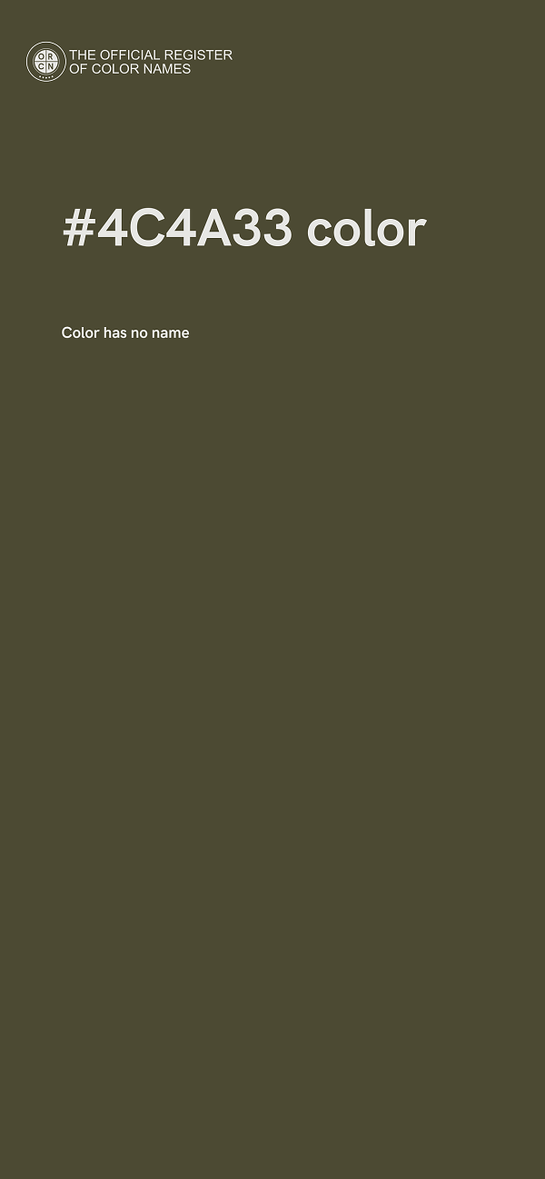 #4C4A33 color image