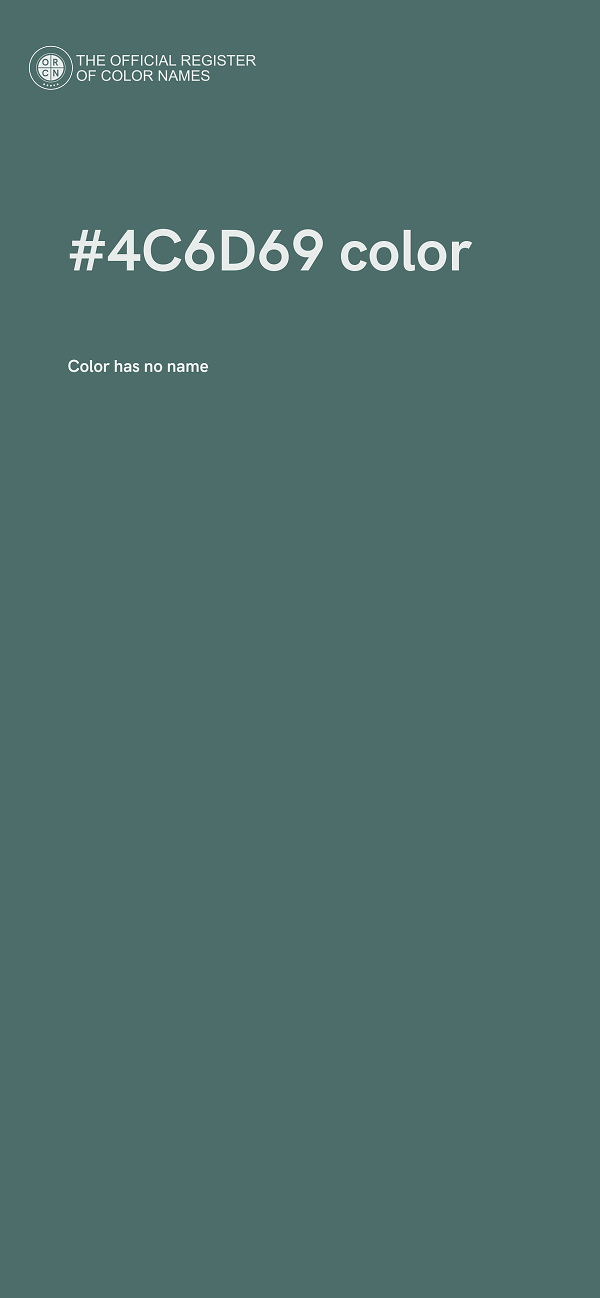 #4C6D69 color image