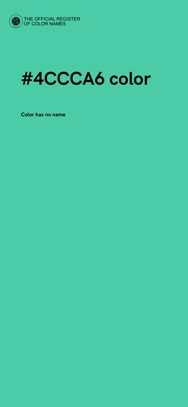 #4CCCA6 color image
