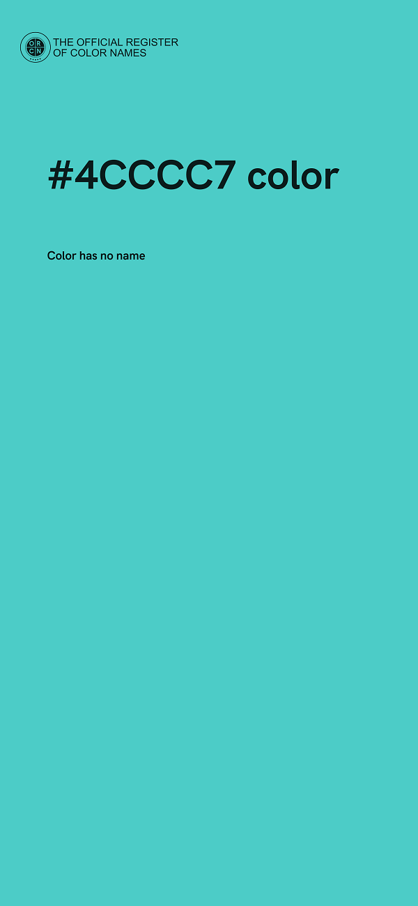 #4CCCC7 color image