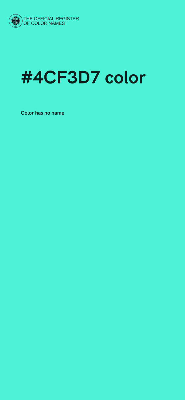 #4CF3D7 color image