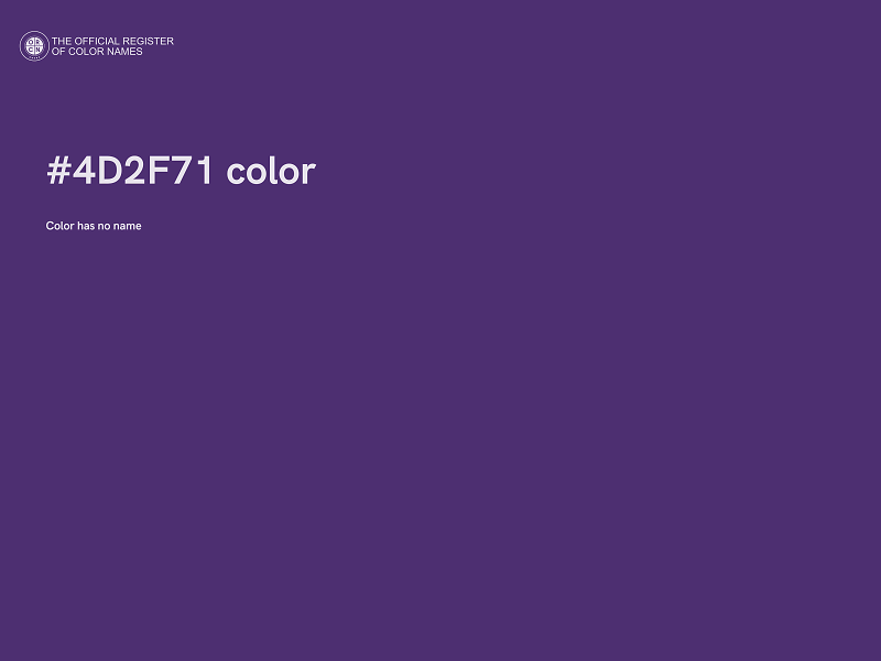 #4D2F71 color image