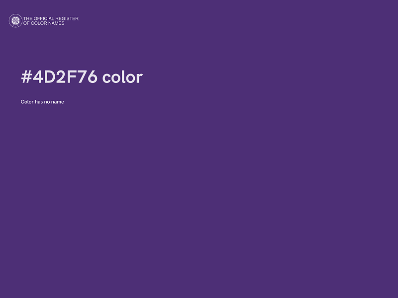 #4D2F76 color image