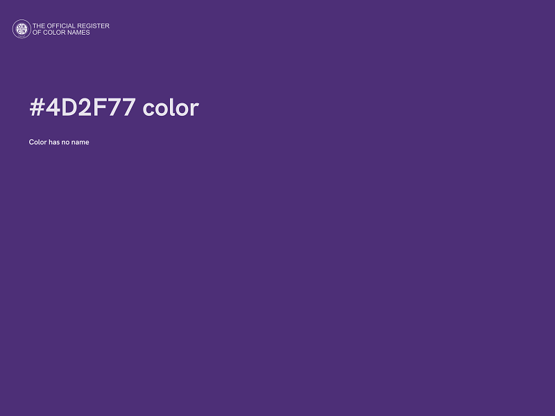 #4D2F77 color image