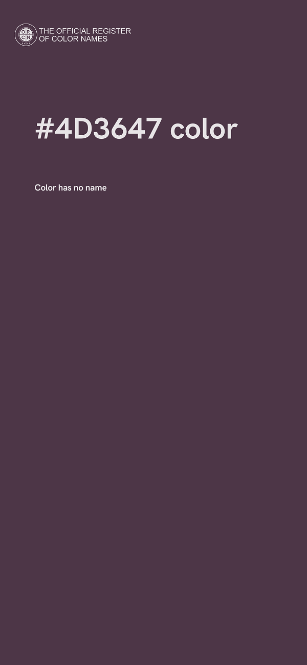 #4D3647 color image