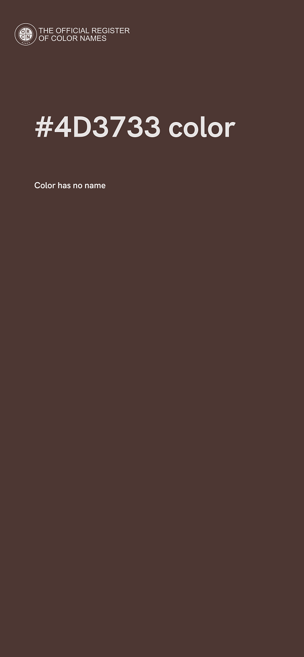 #4D3733 color image