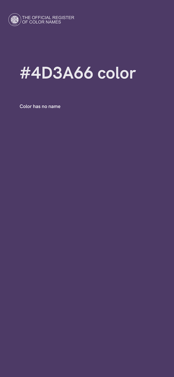 #4D3A66 color image