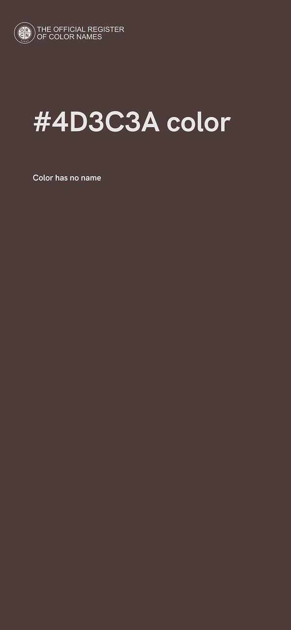 #4D3C3A color image