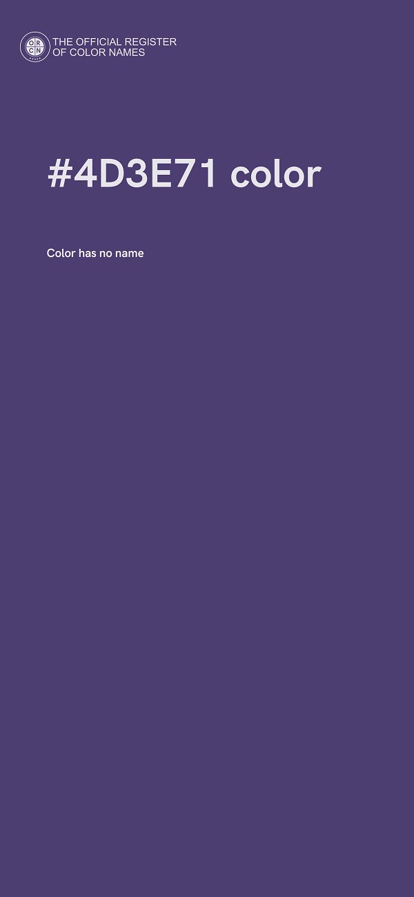 #4D3E71 color image