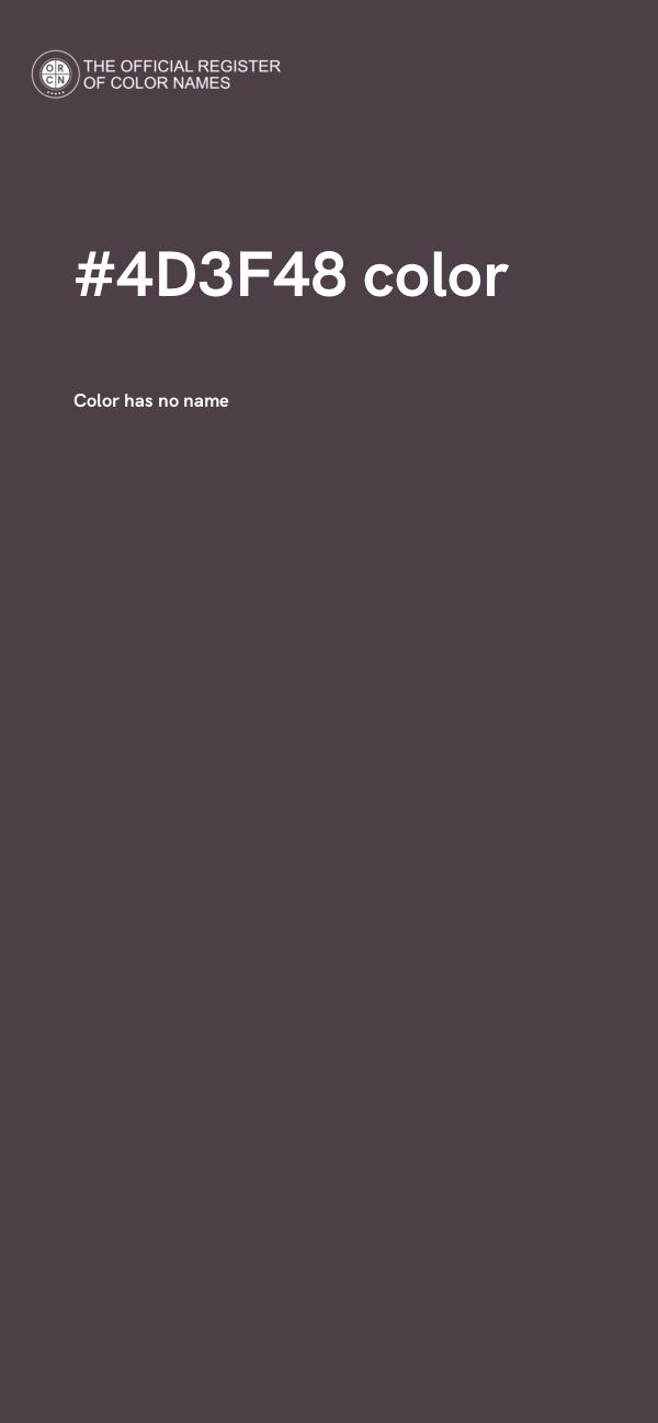 #4D3F48 color image