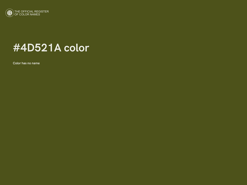 #4D521A color image