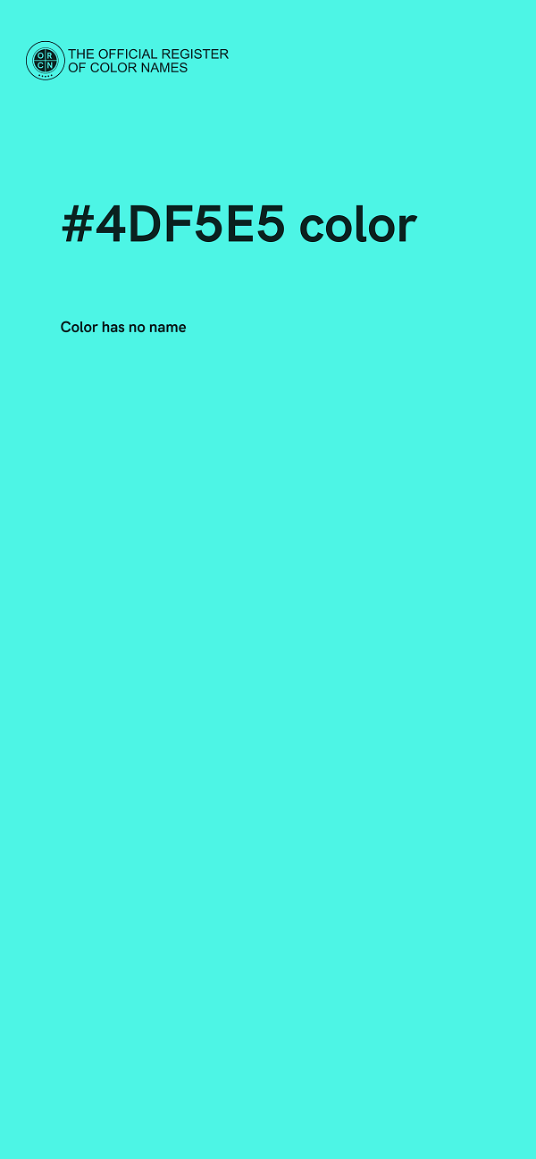 #4DF5E5 color image