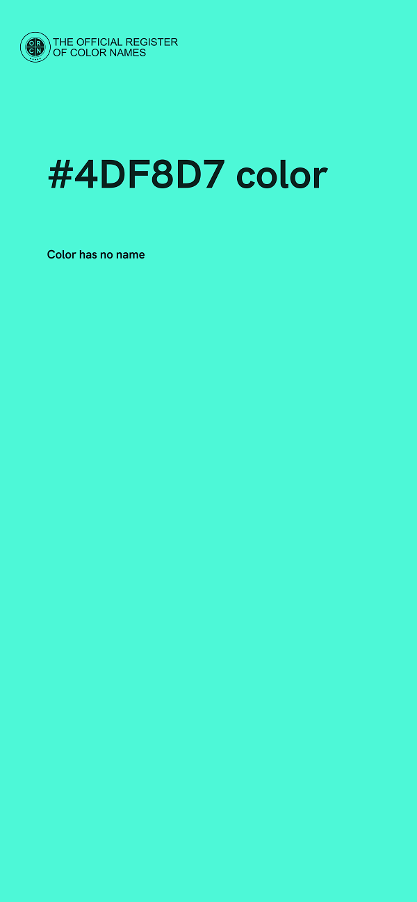 #4DF8D7 color image
