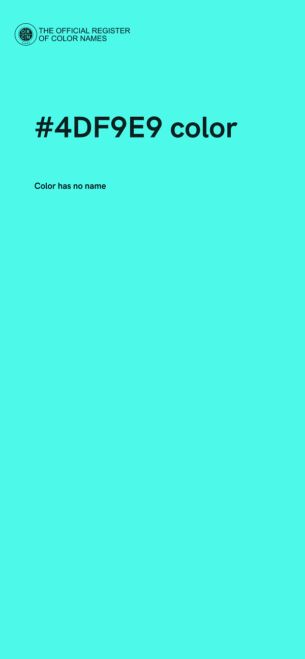 #4DF9E9 color image