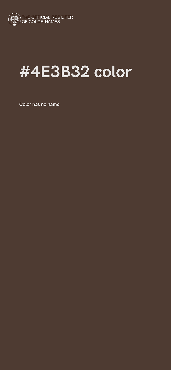 #4E3B32 color image