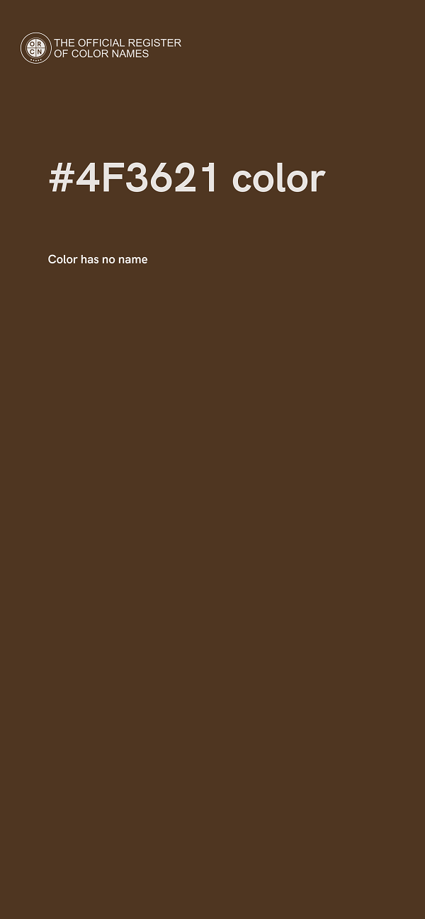 #4F3621 color image