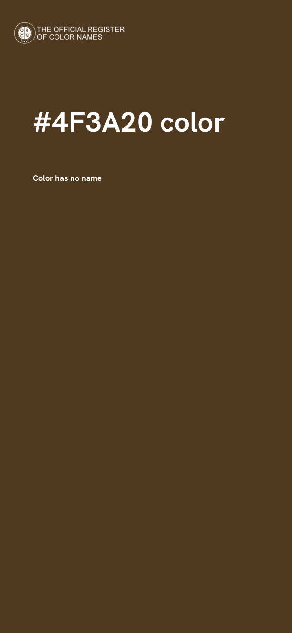 #4F3A20 color image