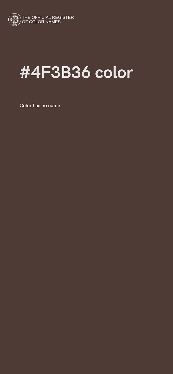 #4F3B36 color image