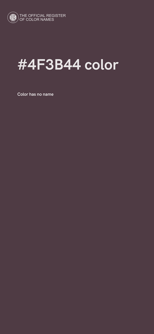 #4F3B44 color image