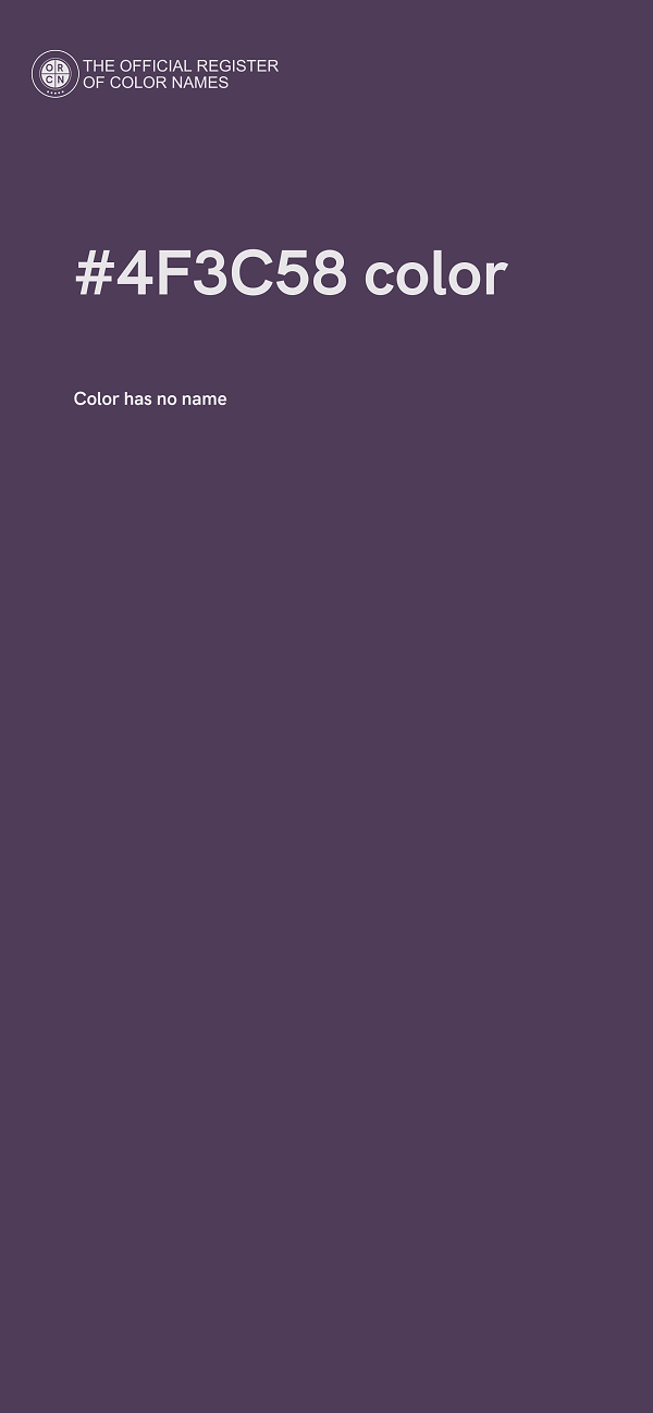 #4F3C58 color image