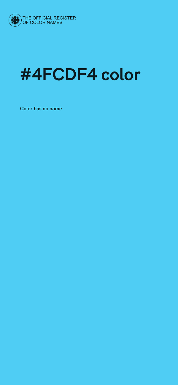 #4FCDF4 color image