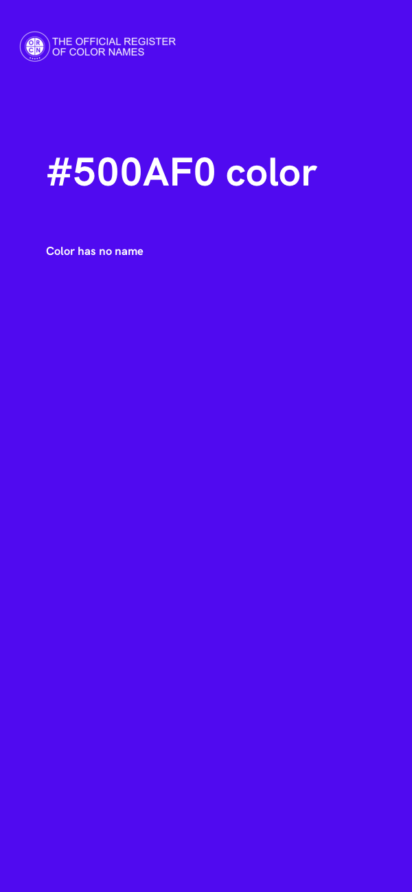 #500AF0 color image