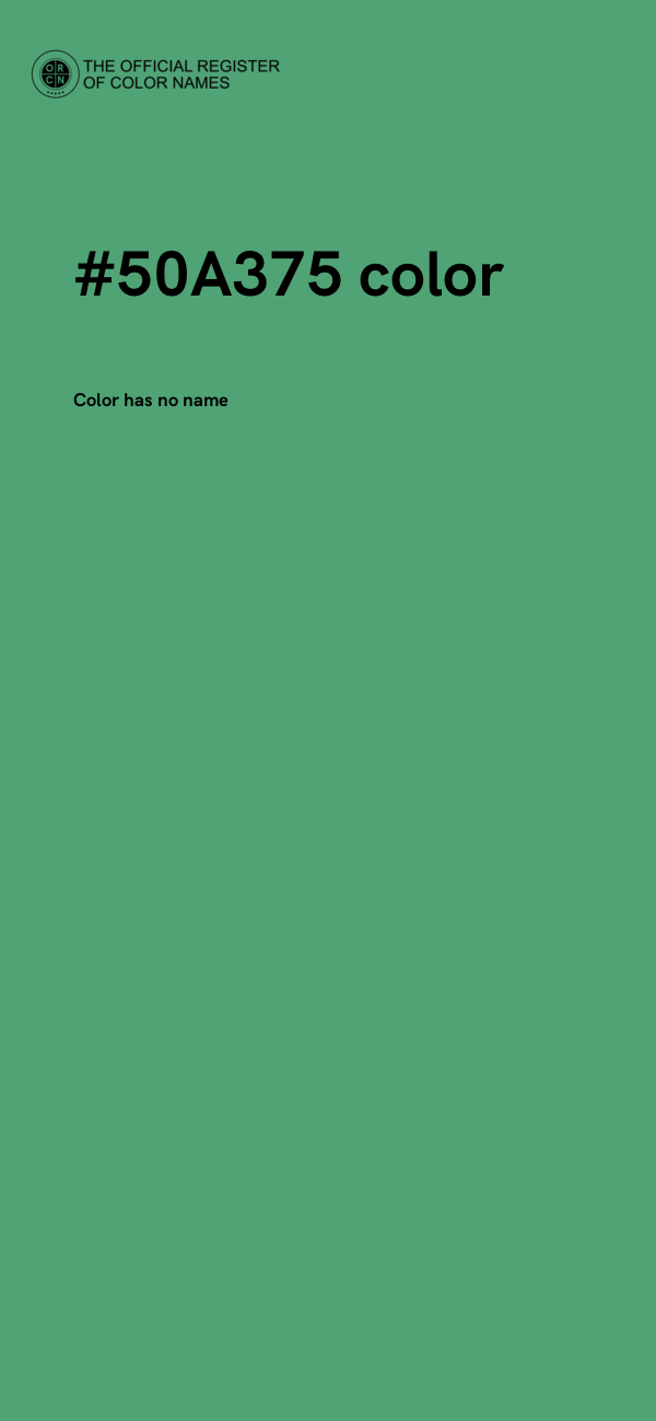 #50A375 color image