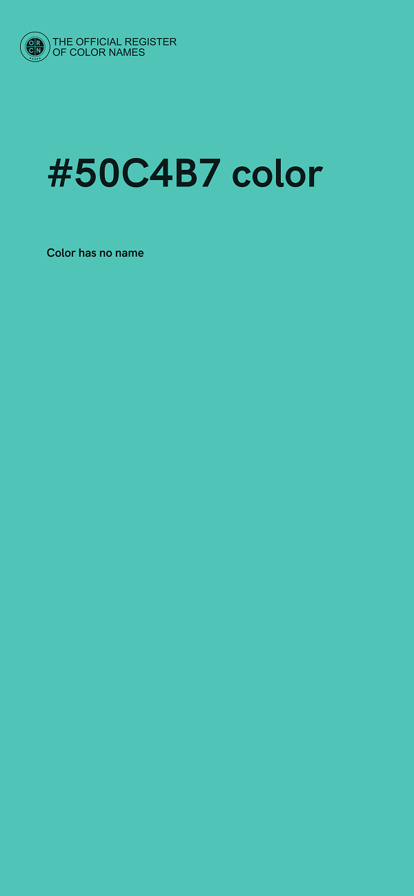 #50C4B7 color image