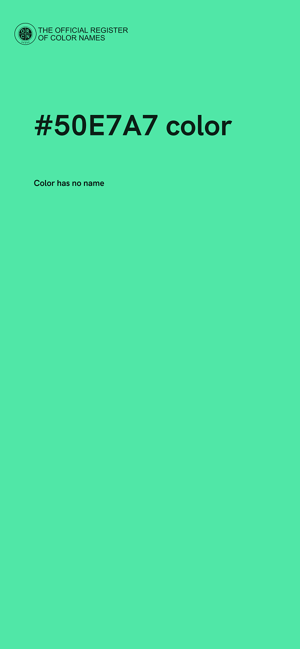 #50E7A7 color image
